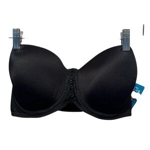 New Vanity Fair Beauty Back Black Strapless Convertible Bra Size 34DD NWT